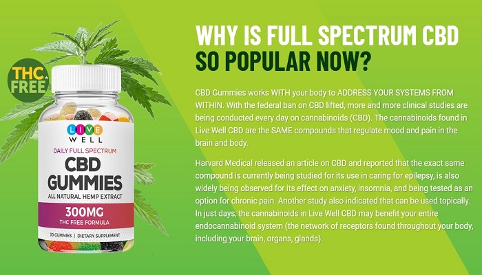 Live Well CBD Gummies - benefits